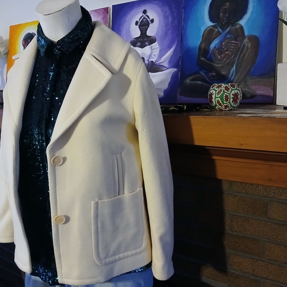 Cream Wool Coat - Picture 9 of 10